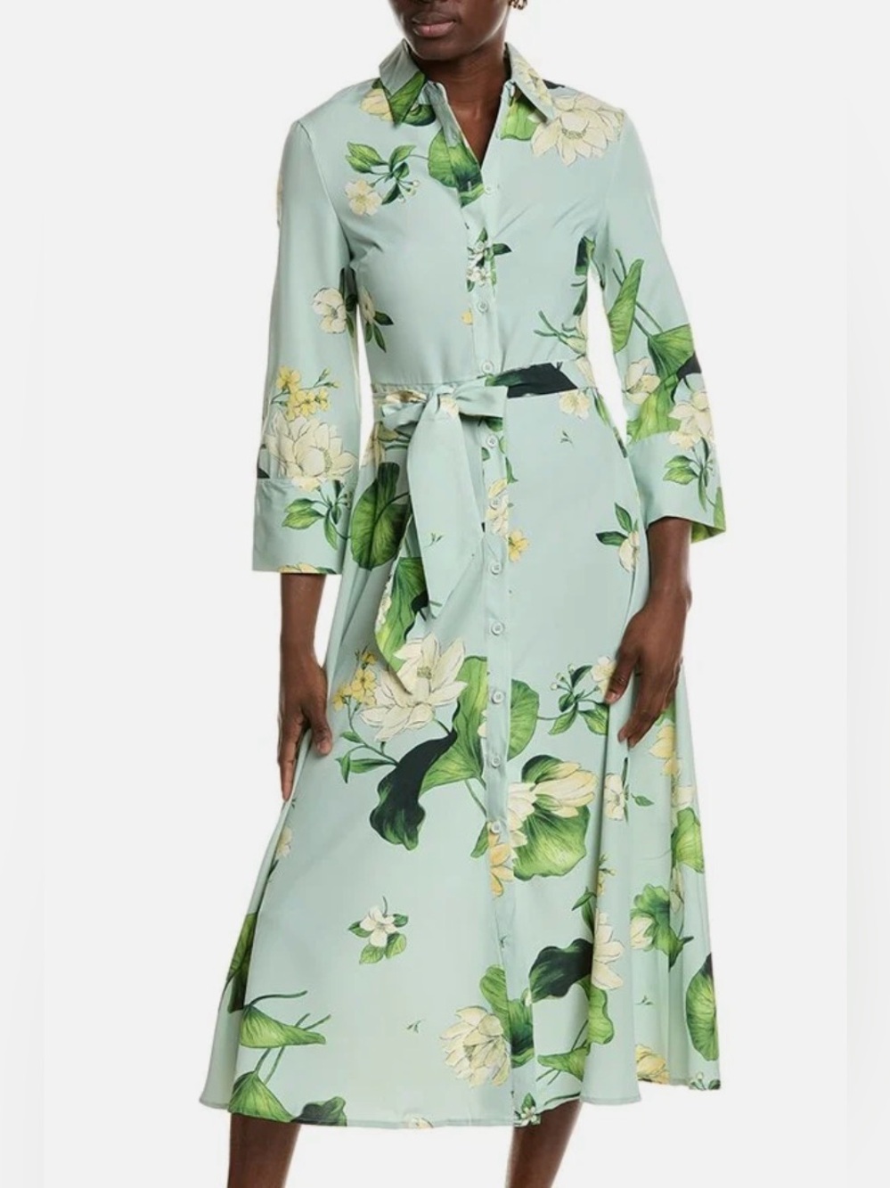 ZARA Colorful Pink Green Blue Yellow Cotton Long Sleeve Maxi Midi Shirt Dress